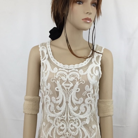 Vintage Lace Tank, Sheer Lace, White Tank - Picture 1 of 10